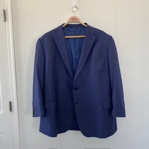 Joseph A. Bank Signature Collection Men's 58 R Blue Check Suit Jacket 100% Wool